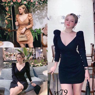 Đầm xòe 2 lớp tay phồng đính ngực siêu HOT