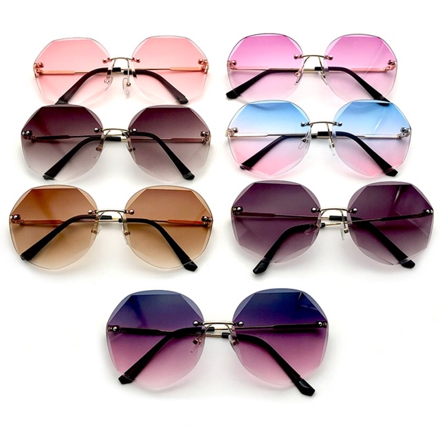 Kính mát LUSEEN AG1111 kim loại không gọng phối màu gradient chống UV400