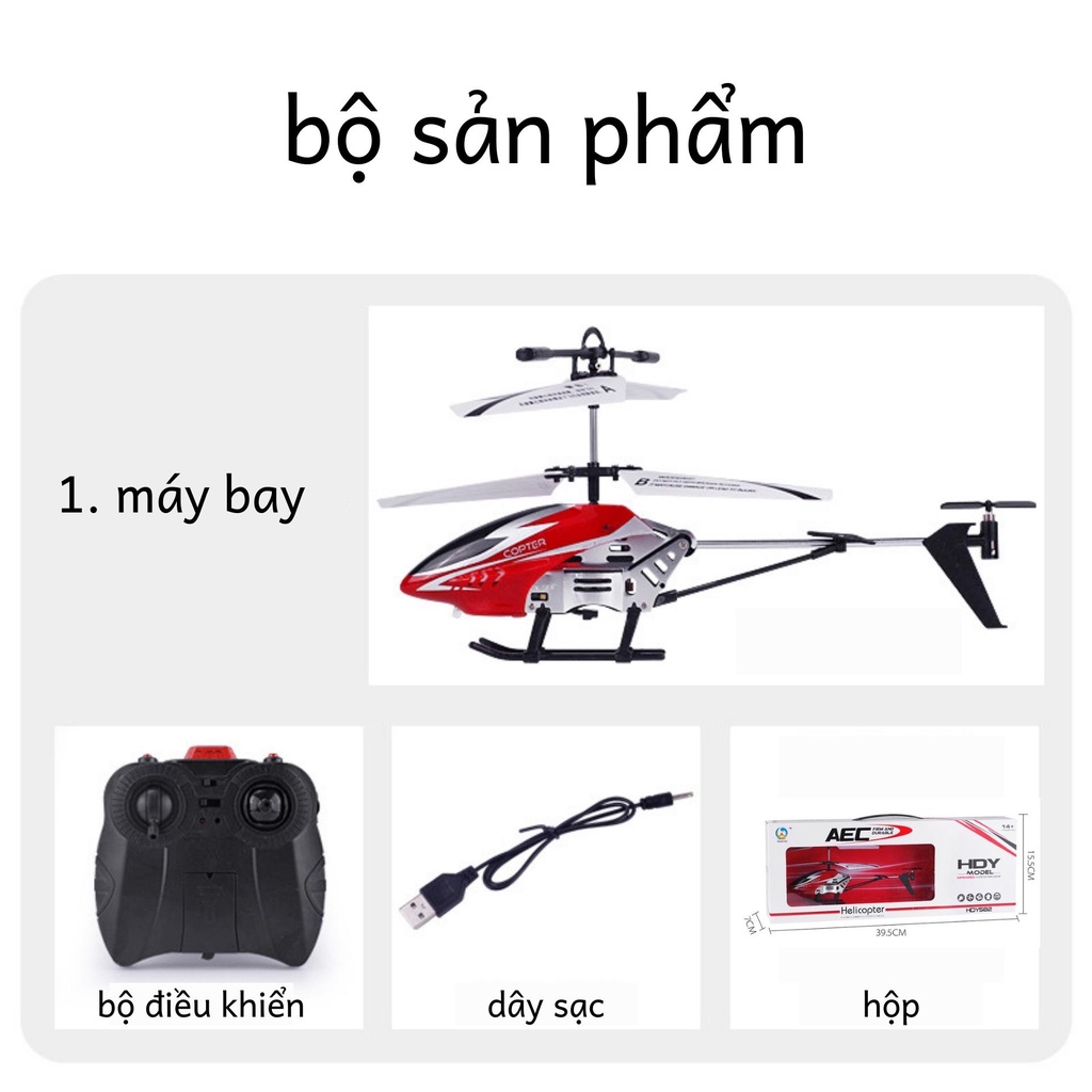 Máy bay điều khiển từ xa khung kim loại kèm dây sạc pin cao cấp - máy bay trực thăng điều khiển cho bé BOBIKIDS MB01