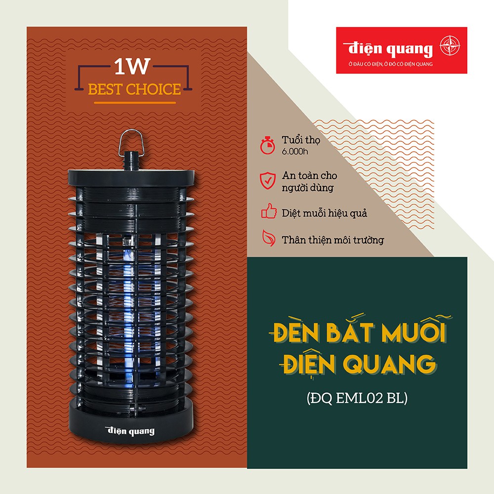 Đèn bắt muỗi Điện Quang ĐQ EML02 BL