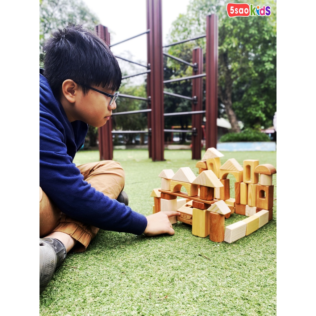 BỘ XẾP HÌNH KHỐI 99 MIẾNG BẰNG GỖ