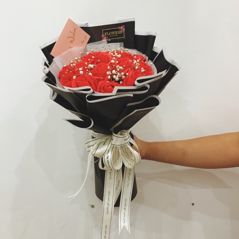 Bó hoa sáp hồng đỏ