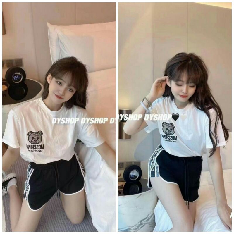 Bộ cottong nữ mix quần vạt bầu, Bộ thể thao nữ năng động (ảnh thật)