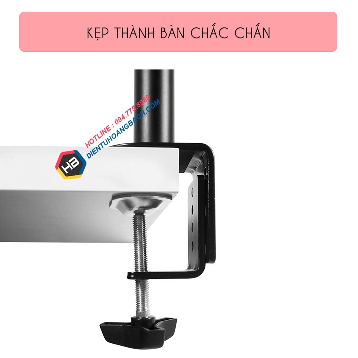 Giá Treo Bốn Màn Hình Máy Tính M054 17 - 27 Inch Kẹp Thành Bàn - Tay Đỡ 4 Màn Hình Gắn Bàn Xoay 360 Độ