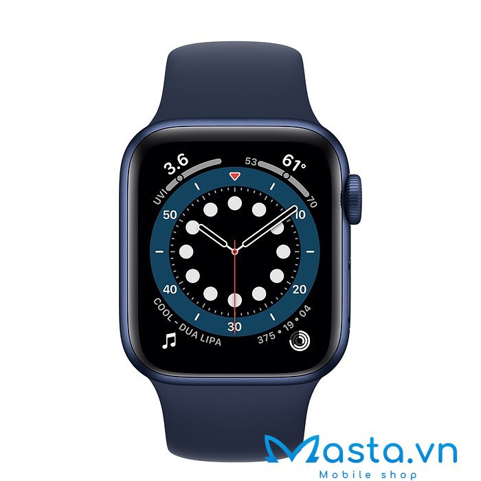 [TRẢ GÓP 0%] Đồng Hồ Apple Watch Series 6 44mm - Viền nhôm xanh, dây cao su xanh dương (GPS) - M00J3