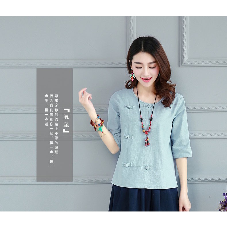 Áo Thun Cotton Lanh Tay Ngắn Dáng Rộng Thời Trang Mùa Hè Hàn Quốc Mới 2022