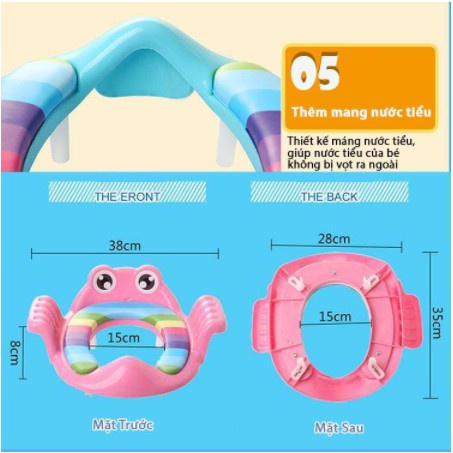 Bệ lót thu nhỏ bồn cầu có tay vịn cho bé - Soleil Home