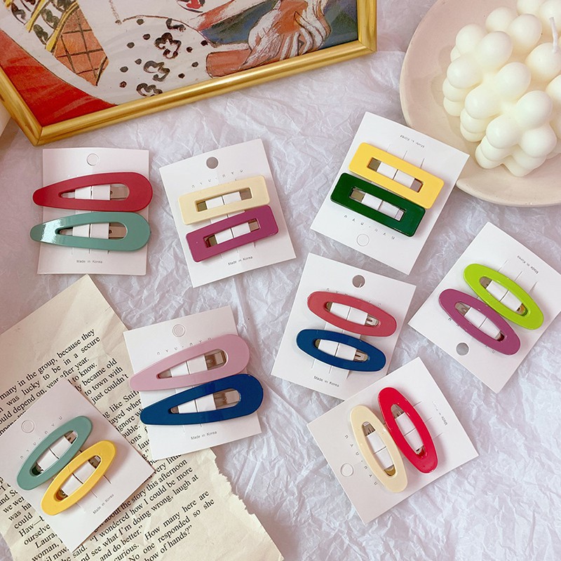 Set 2 kẹp tóc nhiều màu dễ thương cho bé gái