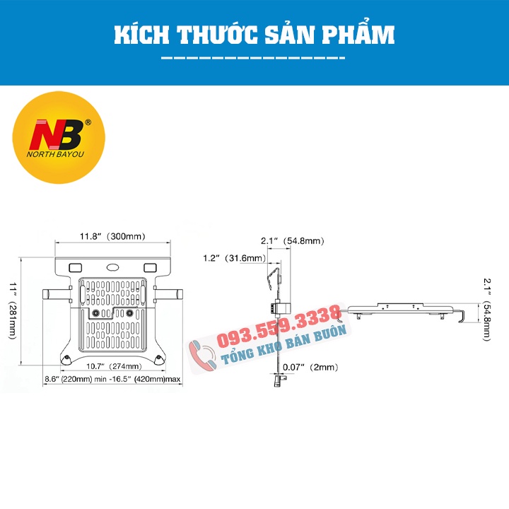 COMBO NB F80 + NB FP2 Giá Treo Màn Hình NB F80 / ErgoTek EZ1 - Kèm Kẹp Đỡ Laptop FP2 10 - 17 Inch / ErgoTek EP9