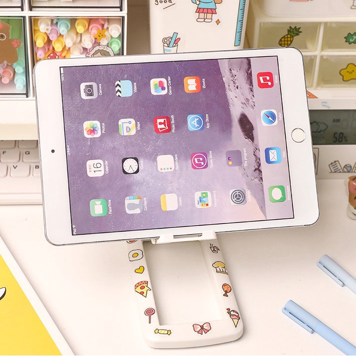 Kệ Giá Nâng Điện Thoại Máy Tính Bản Ipad Có Thể Xếp Gọn Tiện Lợi CUTE - Tặng Kèm Sticker