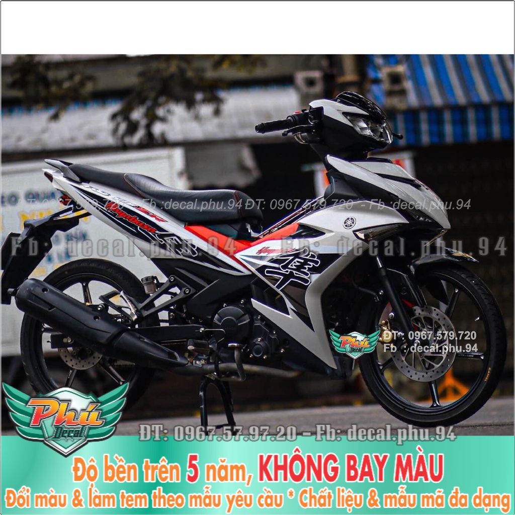 Tem Rời Exciter 150 Hayabusa trắng đen , in trong (K) -1