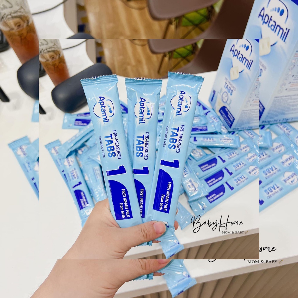 Sữa Aptamil Anh dạng 5 viên 1 thanh số 1 và số 2  - Mokids