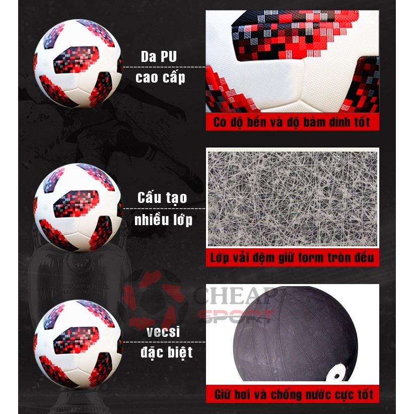 Bóng Đá World Cup 2018 TELSTAR 18 MECHTA Size 4 5 Phù Hợp Sân Cỏ Nhân Tạo Và Sân Cỏ Tự Nhiên (Bóng Đúc Cao Cấp)