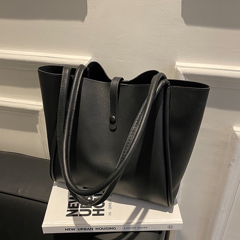 Túi đeo vai IELGY màu trơn cỡ lớn phong cách Hàn Quốc thời trang cho nữ