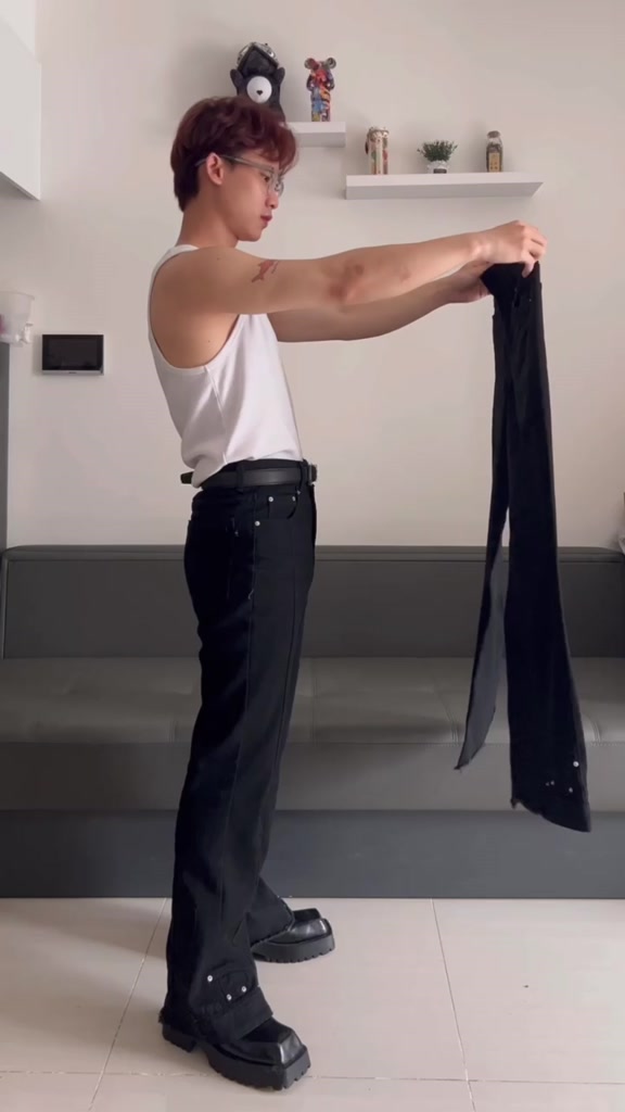 Quần Jeans Đen Ống Loe HAPPYORSAD (Black Contrast Jeans HOS ) | BigBuy360 - bigbuy360.vn