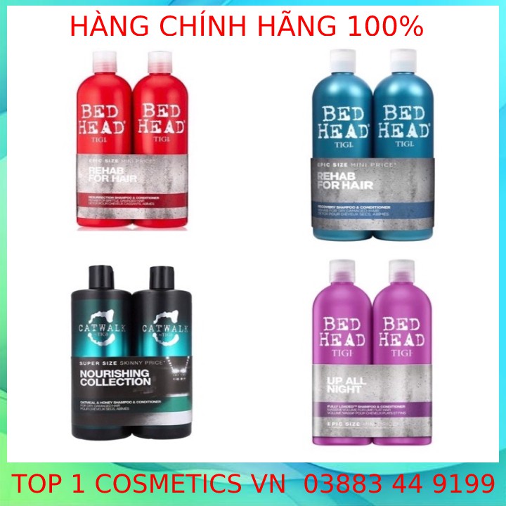 CẶP DẦU GÔI - XẢ TIGI ĐỎ 1500ML SIÊU TẠO PHỒNG - SIÊU PHỤC HỒI HƯ TỔN (TẶNG TINH DẦU BƯỞI)