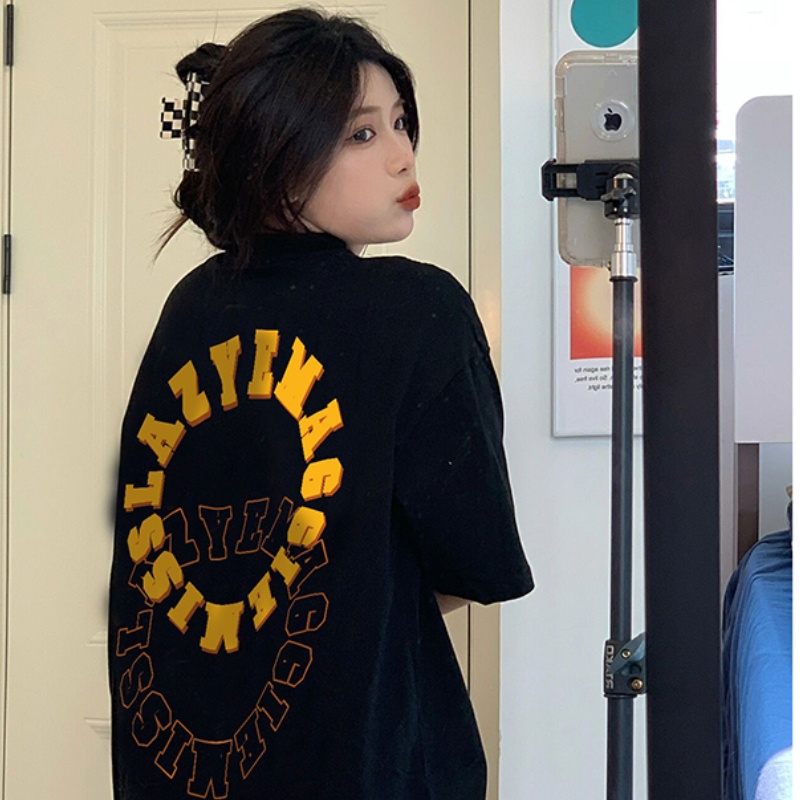 NRVP Áo thun tay ngắn cổ tròn thời trang mùa hè phong cách Hàn Quốc 2022 cho nữ