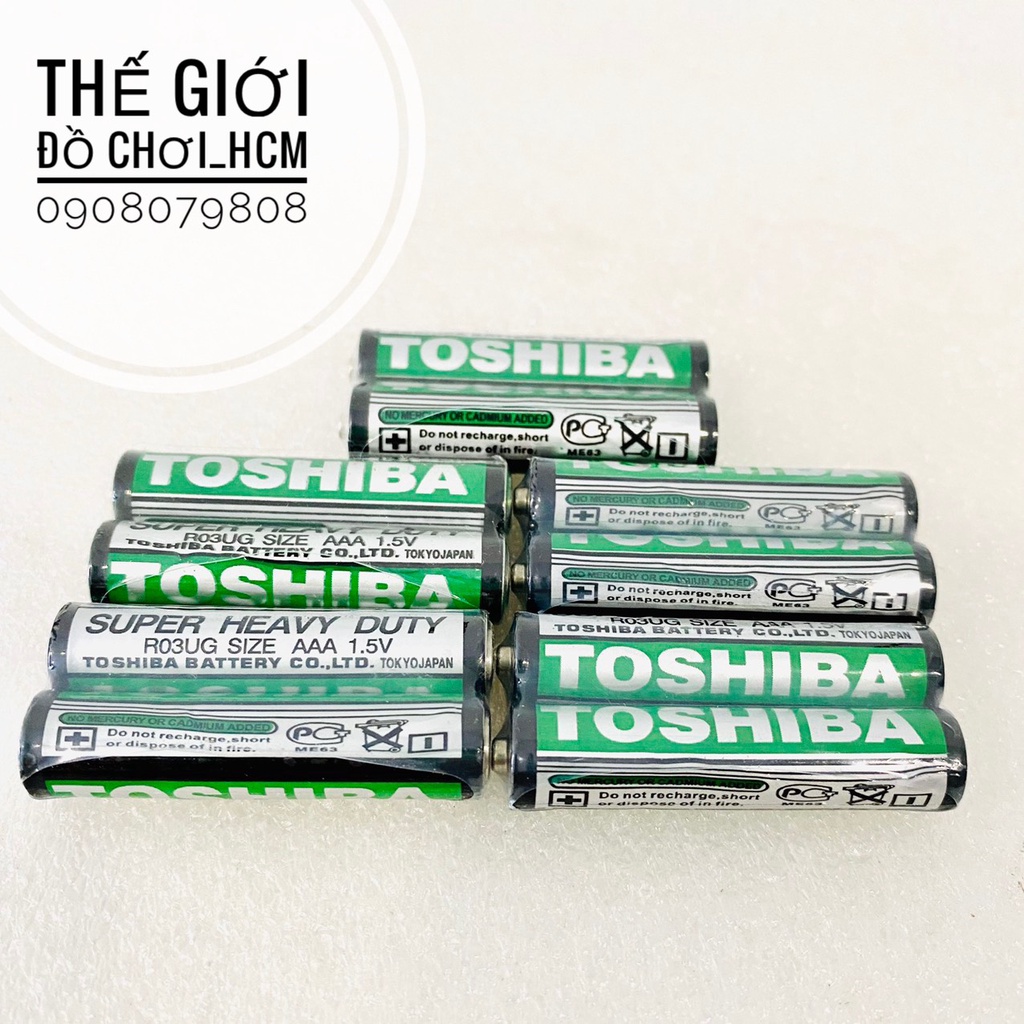 [1 VIÊN/ 3K] Pin tiểu/ pin AAA Toshiba dành cho bé lắp vào đồ chơi, loại nhỏ hay dùng lắp vào remote Tivi, máy lạnh