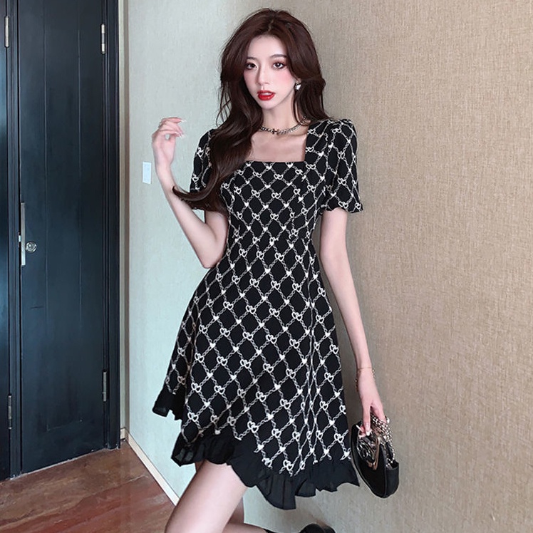 Đầm Cổ Vuông Thời Trang Mùa Hè Hàn Quốc Dành Cho Nữ