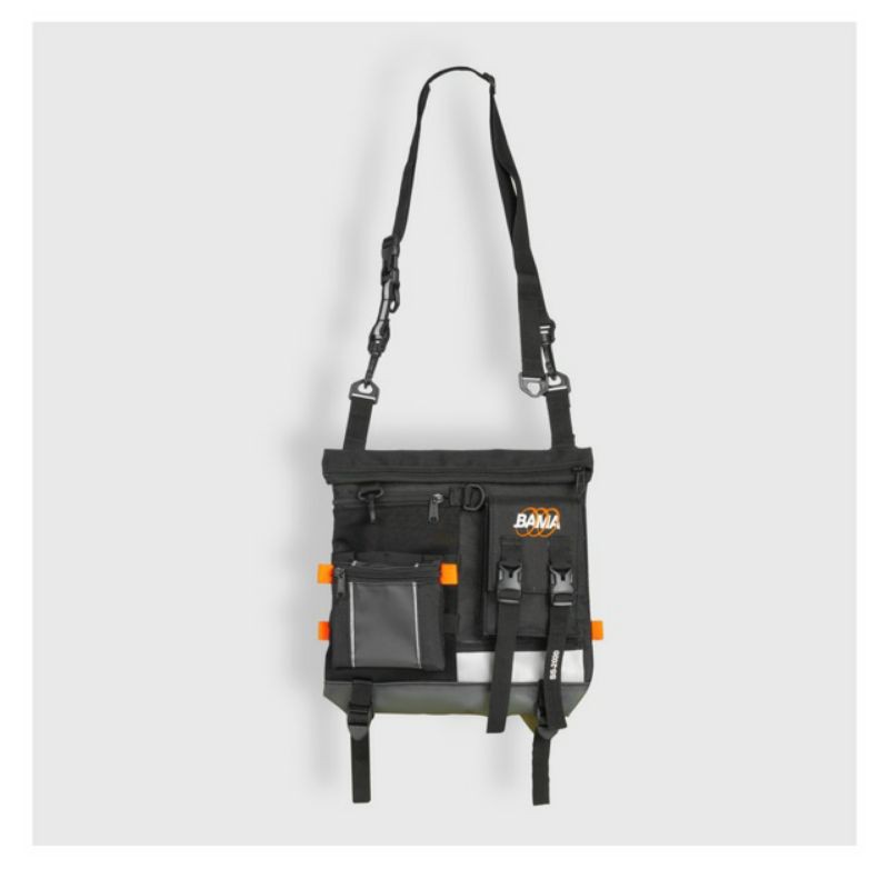 BAMA POCKET CROSS BAG SS2 - BLACK & ORANGE NEON