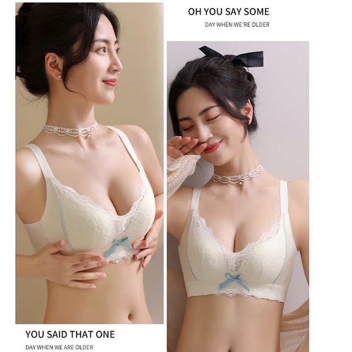 Bộ Quần Áo Lót Ren Hoa Đính Nơ Freeship Áo Nịt Nữ Cao Cấp Nâng Ngực Mềm Mại ,Thông Hơi Có Hạt Massage ALN06