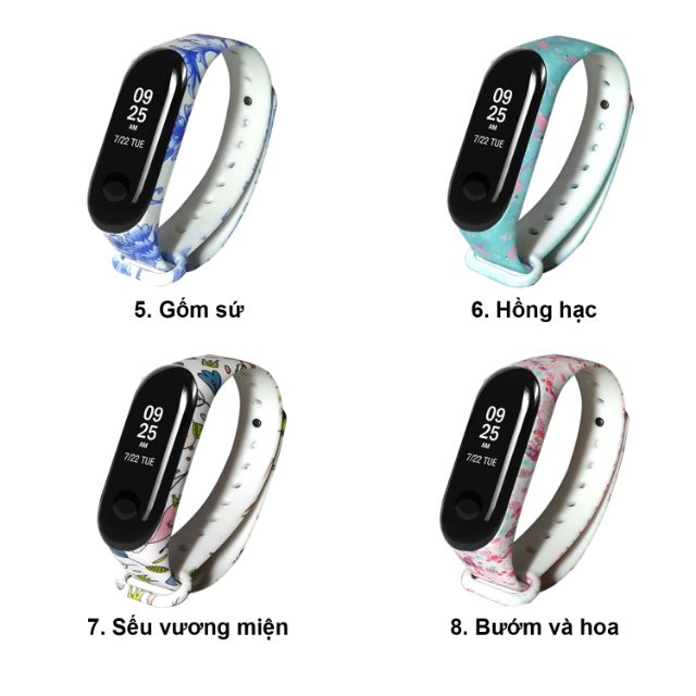 Dây đeo thay thế cho Xiaomi Miband 3 Xiaomi Miband 4 họa tiết hoa văn