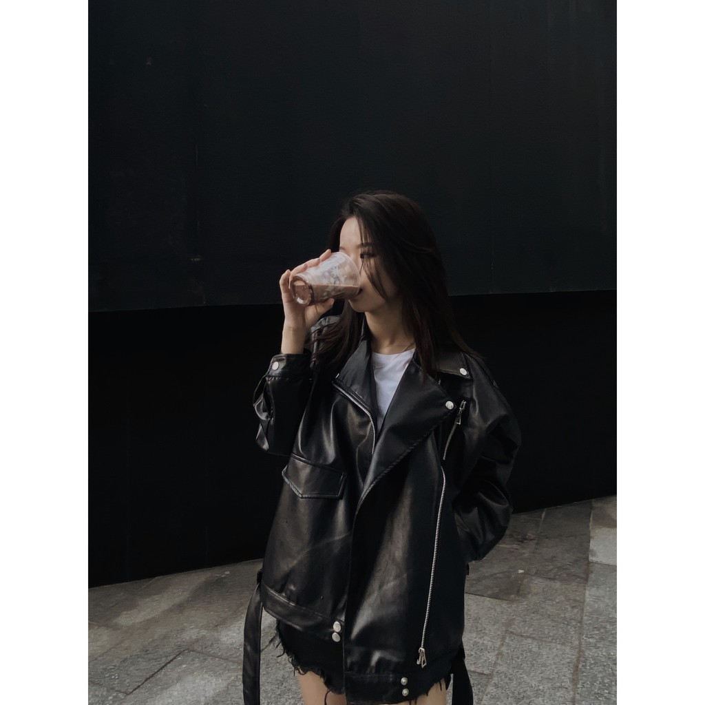 Áo khoác da có đai JB96 1994closet