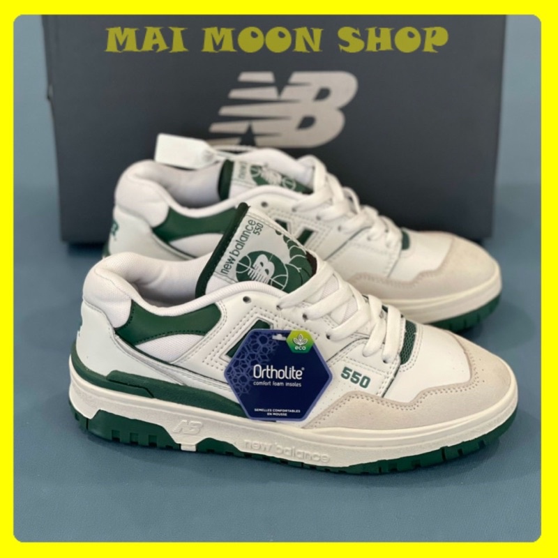 Giày New Balance 550 'White Green' BB550WT1, NB xanh lá bản SC BẢN NEW