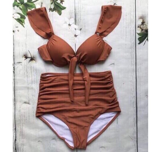 Bikini 2 mảnh Cánh Tiên Nơ Ngực Quần Cạp Cao-secxy cực tôn dáng-bikinistore Bộ Bơi Yêu Thích nữ