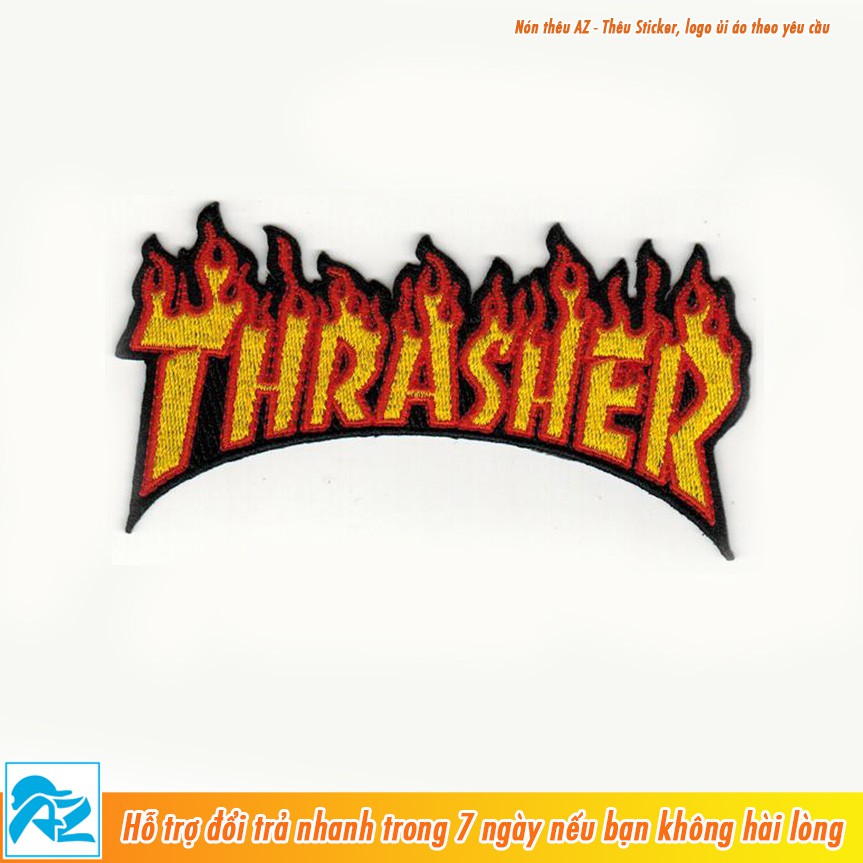 Patch ủi thêu logo Thrasher Magazine - Sticker Logo ủi quần áo balo S114