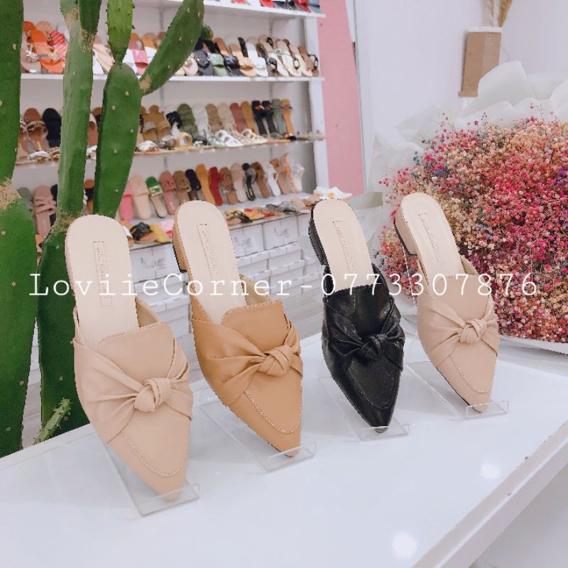 GIÀY NỮ LOVIIECORNER- SANDAL NỮ THỜI TRANG BÍT MŨI ĐẾ VUÔNG 3 CM MŨI TÙ HỞ HẬU QUAI NGANG CHÉO DA MỀM S211104