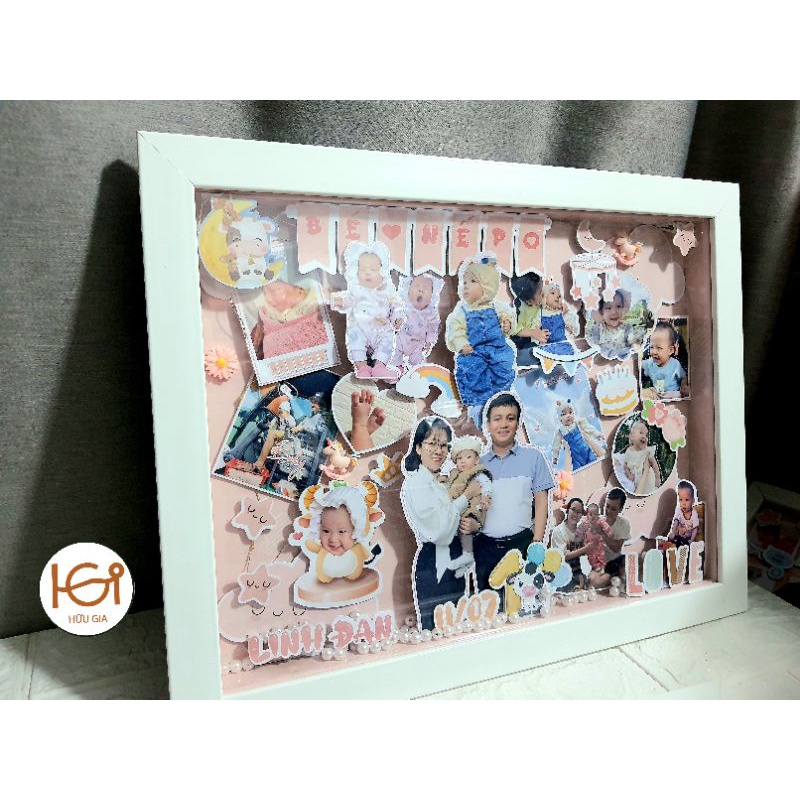 Khung hộp/ khung vát 3D  30*30/ 30×40, tổng khung 36*36/36*46cm sâu 2.5cm nhiều màu khung,chưa trang trí