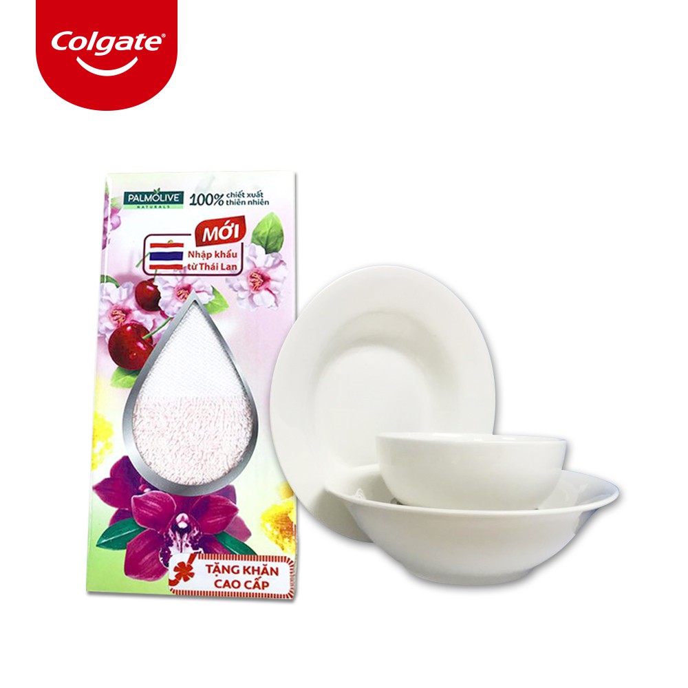 [HB Gift] Combo Khăn Palmolive và Tô chén dĩa Colgate