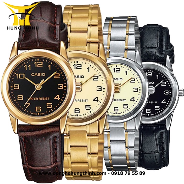 Đồng Hồ Nữ Dây Da CASIO LTP-V001L-1BUDF, LTP-V001GL-1BUDF