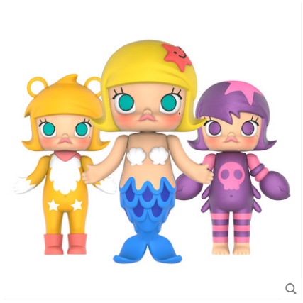 ★Hgtoys★Mô Hình Búp Bê Popmart MOLLY Chòm Sao Series 2 Trang Trí