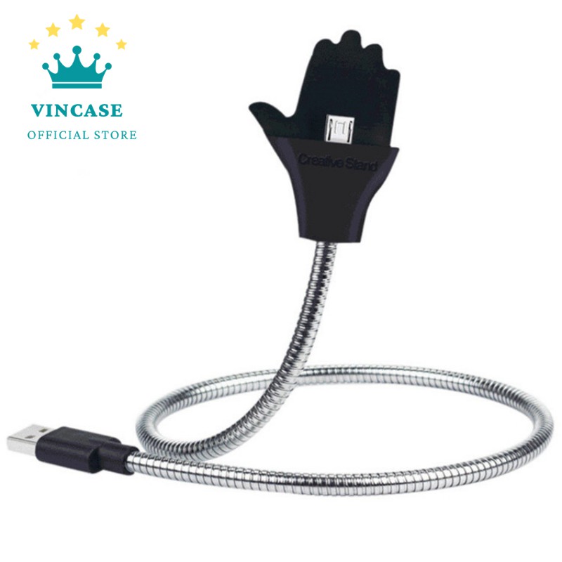 Cáp Sạc IPKiêm Gía Đỡ ĐT Vừa Sạc Vừa Gọi,Vừa Livestream Được Làm Bẳng Thép Không Rỉ-Vincase A4-9