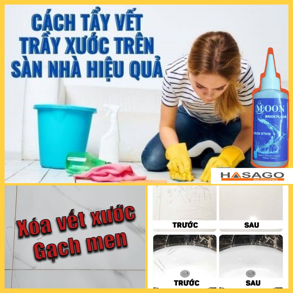 (Bán Mẫu Siêu Rẻ) Chai Dung Dịch Tẩy Vết Xước Nền Nhà Vết Bẩn Vết Cháy Trên Gạch Men Bồn Cầu Lavabo Sứ Cực Kì Hiệu Quả