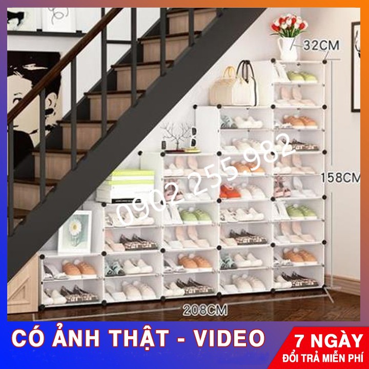 [SALE ] - TỦ GIÀY DÉP ĐA NĂNG ĐỂ ĐƯỢC 60  ĐÔI GIẦY/DÉP TỦ 30  Ô (chia ô) MẪU TỦ BẬC THANG ĐỂ GẦM CẦU THANG SIÊU ĐẸP