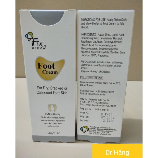 [CHÍNH HÃNG] Kem Dưỡng Làm Mềm Nứt Nẻ Gót Chân Fixderma Foot Cream