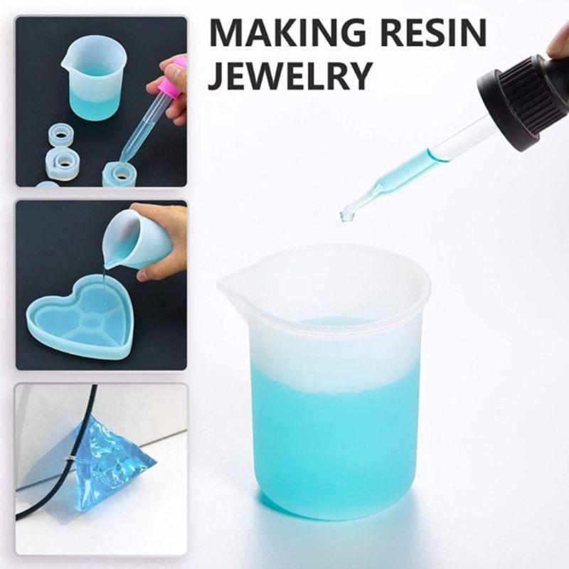 1 Bộ Cốc Đo Lường Silicone Không Dính Cho Làm Trang Sức DIY