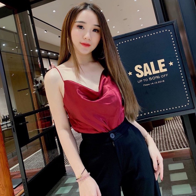 ÁO 2 DÂY LỤA CỔ ĐỔ MS11233