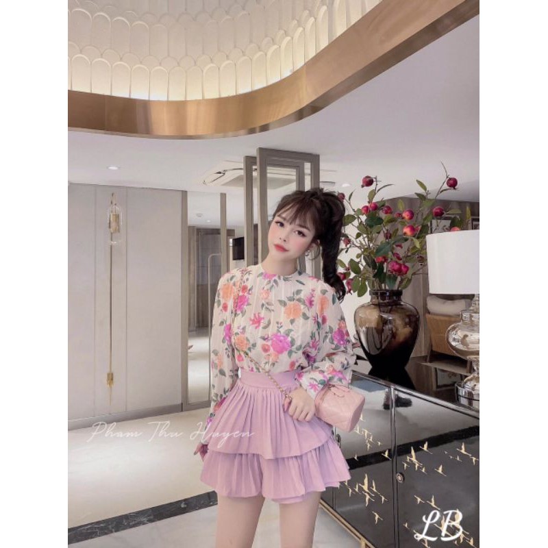 Chân váy 2 tầng dập li hàng QC