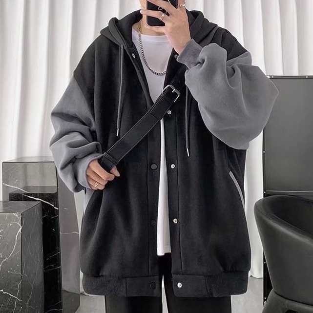 Áo Khoác Hoodie Nam Dáng Rộng Phong Cách Hàn Quốc Thời Trang Cho áo khoác nỉ bông áo khoác hoodie nam form rộng áo hoodie nam
