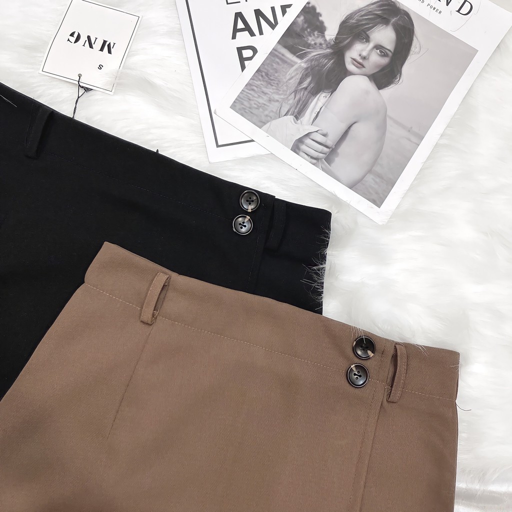 Chân váy chữ A 2 cúc 2 màu đen và nâu | BigBuy360 - bigbuy360.vn