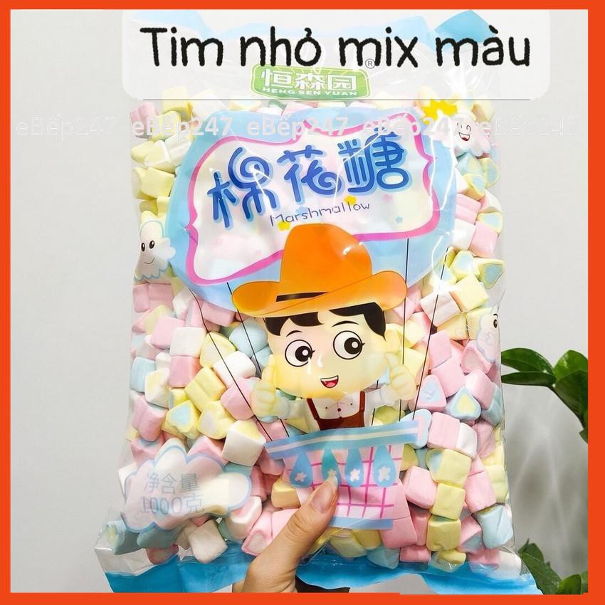 Kẹo marshmallow, kẹo nougat 500g,1000g trắng, nhiều màu sắc, hình dáng mềm xốp, ngọt ngào tự nhiên - eBếp247