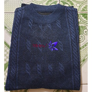 Áo len nam cổ tròn dài tay in hoa văn đẹp