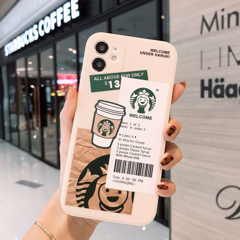 Ốp điện thoại hình Starbucks cho Iphone 13 12 Pro Max X Xr Xs Max 8 7 6 6s Plus