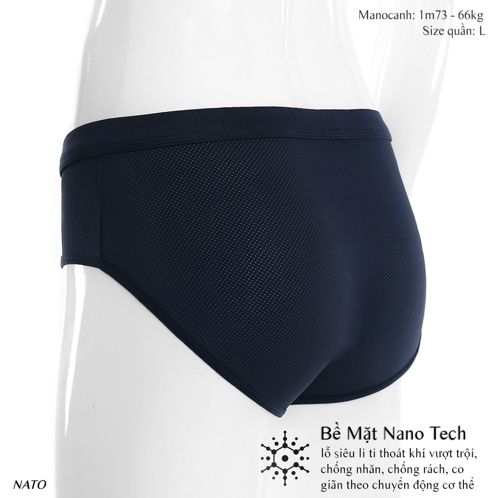 Quần Lót BRIEF Nam Vải Cotton 100% Thun Lạnh Lưới Lỗ Cao Cấp Màu Đen Xám Trơn Boxer Sịp Đùi Tam Giác Xì Lip Sì NATO