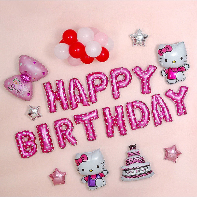 Bong Bóng Nhôm Hình Hello Kitty Trang Trí Tiệc