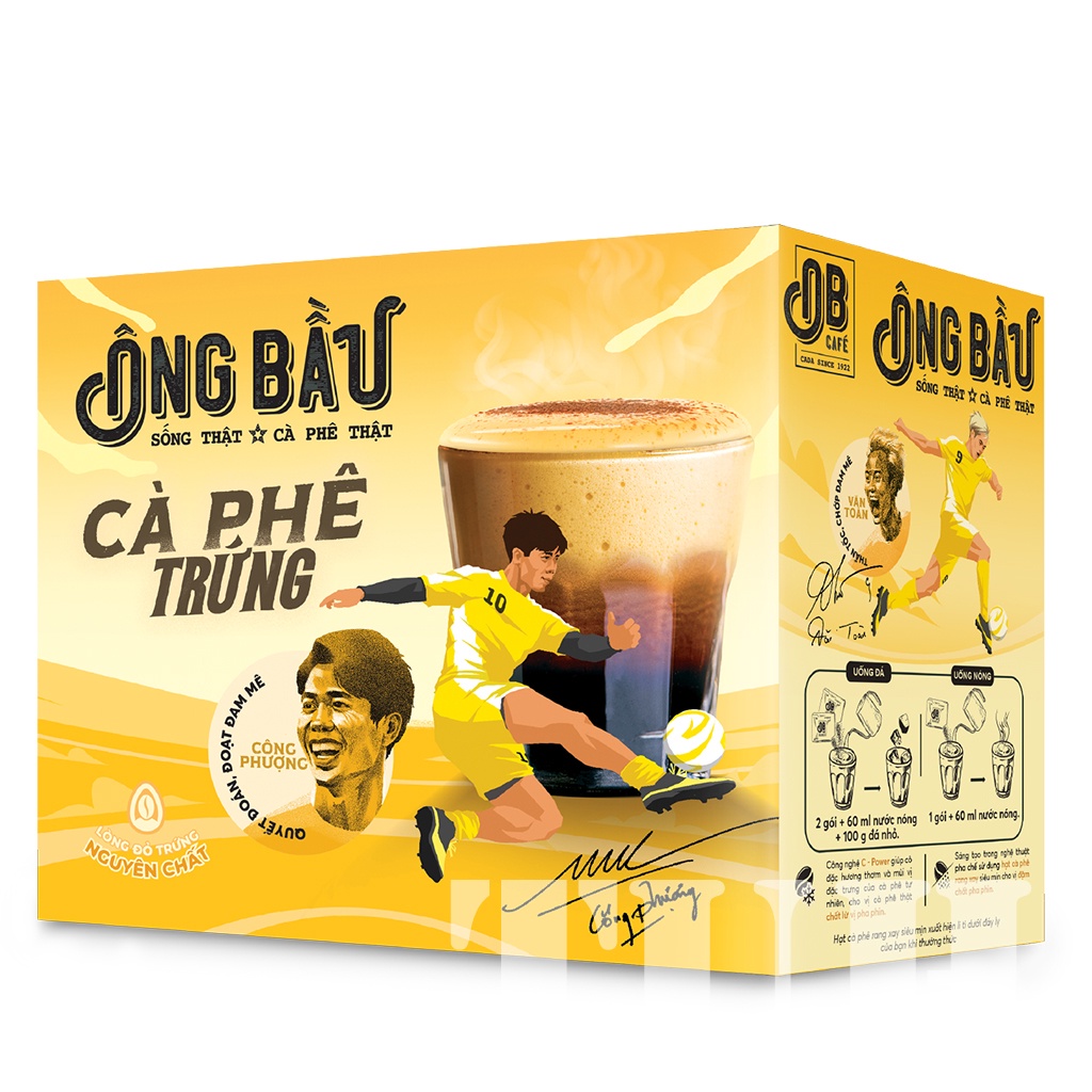 THÙNG 12 HỘP Cà Phê Trứng Ông Bầu,OB Café Hộp 240g/10 Gói-TUH